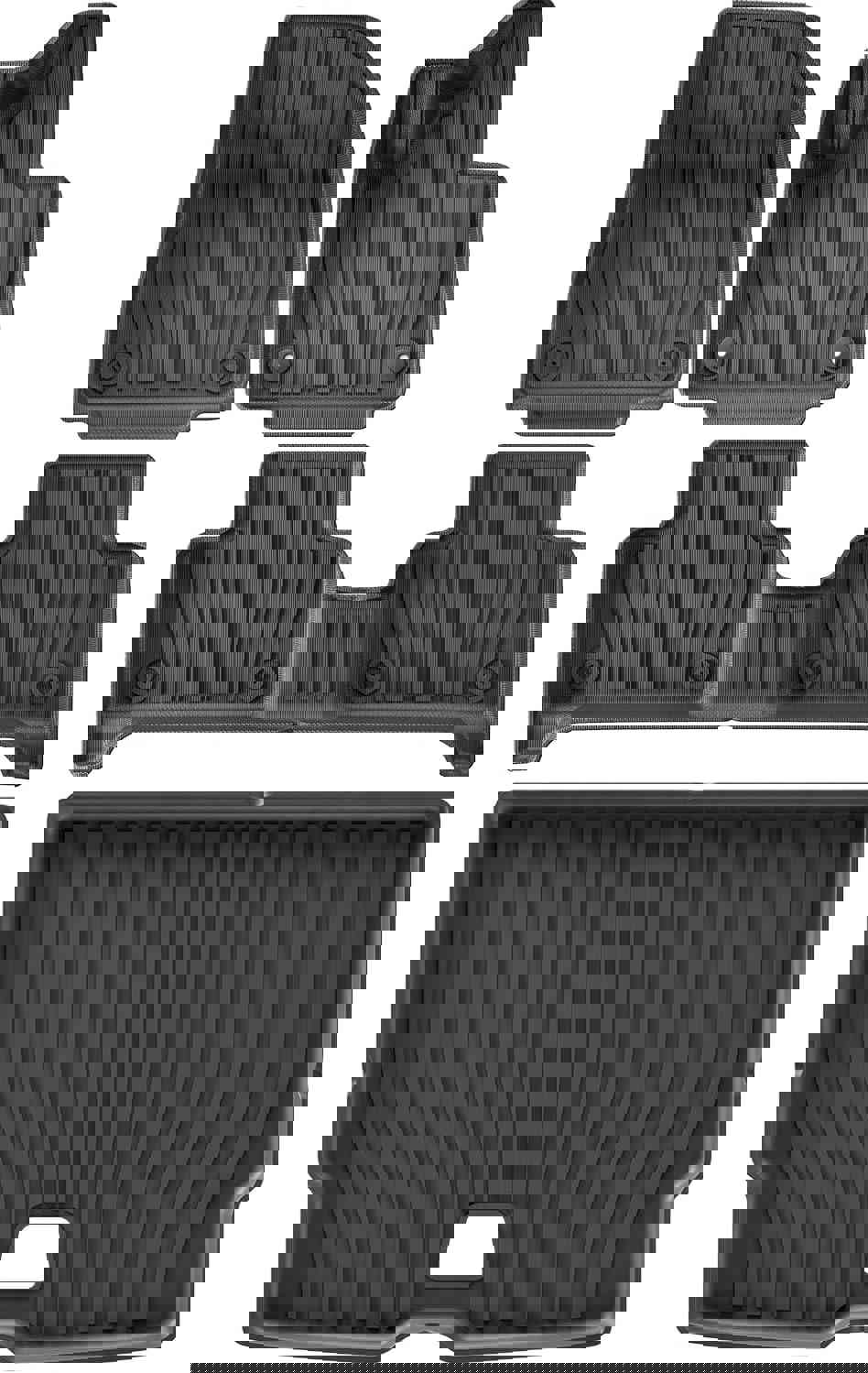 LUCKEASY 4PCS Foot Mats &amp;amp; Cargo Mat Compatible with Volvo EX30 2024 2025 Floor Liners Cargo Liner Waterproof All-Weather Accessories TPE Black