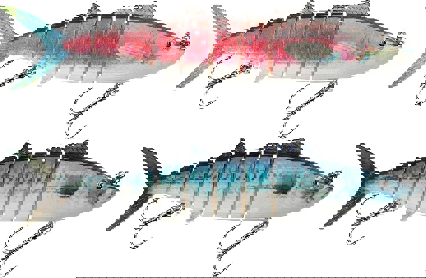 8-Segment Multi-Jointed Fishing Lures, 3D Lifelike Eyes Slow Sinking Fishing Tackle, Fishing Bait with Premium Fishing Hooks - Great Fishing Accessories for River, Lake & Sea Fishing