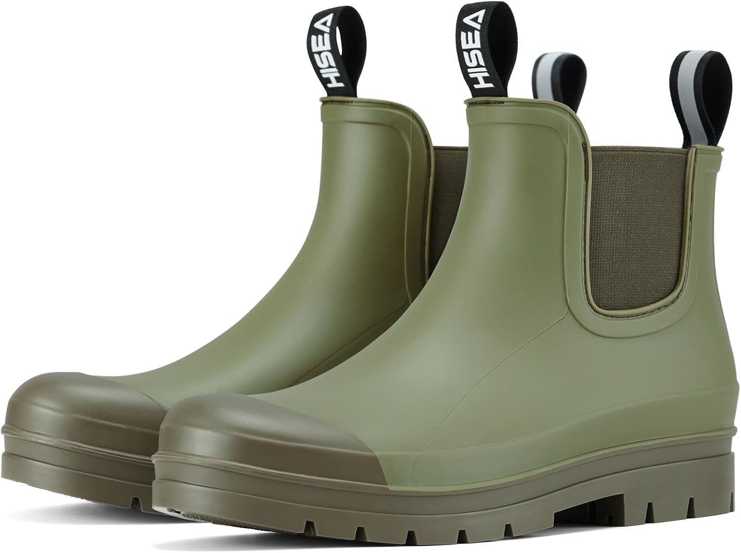HISEA Women&#39;s Short Rain Boots Waterproof Garden Shoes Rubber Chelsea Boots Anti-Slipping Rainboots for Ladies with Comfort Insole Lightweight Stylish Ankle Rain Shoes Outdoor Work Booties