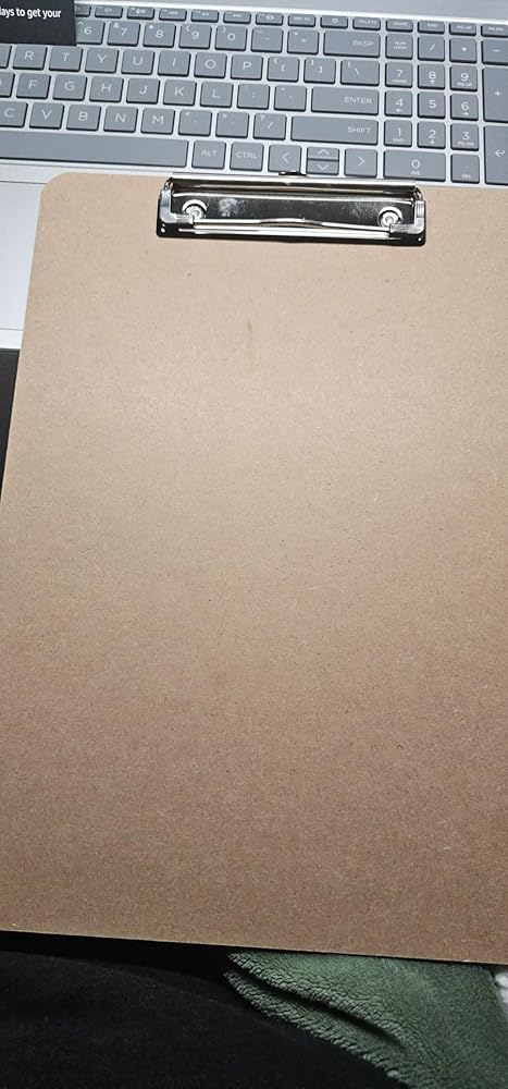 3 Pack Hardboard Office Clipboard, Letter-Size Clipboard with Low Profile Clip, Classic Clip Boards, 9" x 12.5" Wood Clipboards for Office, School, Hospital Supplies, Brown