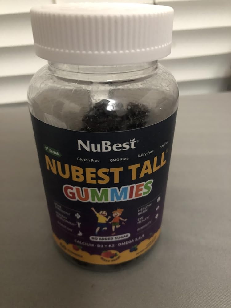 NuBest Tall Gummies for Kids Age 2+ &amp; Teens | Bone Strength, Immunity, Digestive Health with Calcium, Vitamin D3, K2, B Complex, Magnesium, Zinc | 20+ Vitamins Berries Gummies, No Added Sugar
