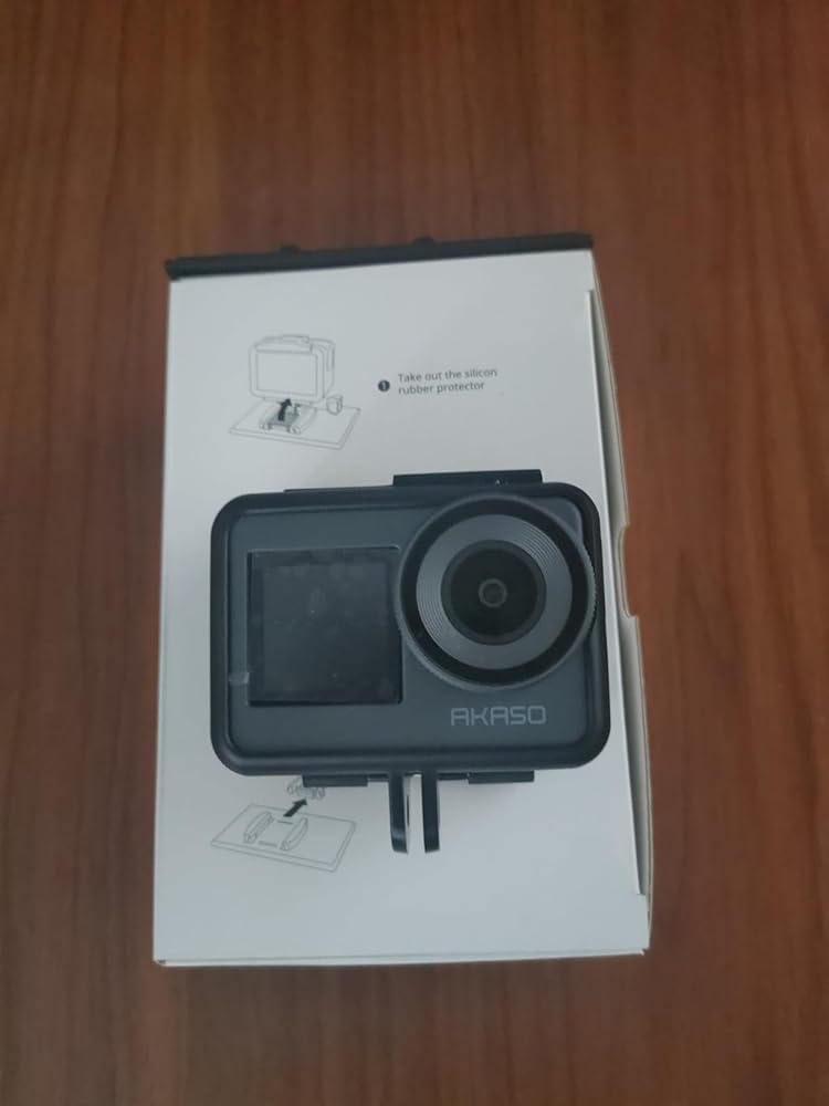 AKASO Brave 7 4K30FPS 20MP WiFi Action Camera with Touch Screen IPX8 33FT Waterproof Camera EIS 2.0 Zoom Support External Mic Voice Control with 2X 1350mAh Batteries Vlog Camera