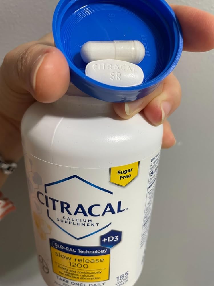 Citracal Slow Release 1200, 1200 mg Calcium Citrate with Vitamin D (1000 IU), Vitamin D3, Bone Health Support, Calcium Supplement for Ages 12+, 185 Count