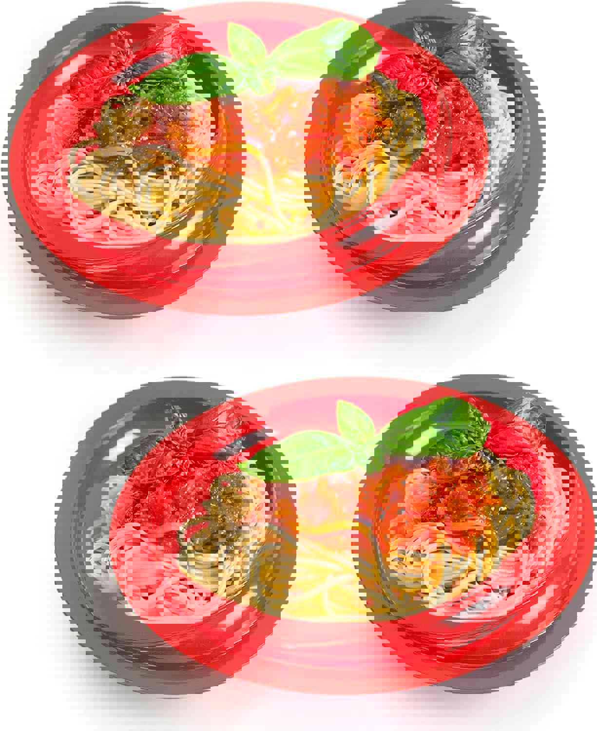 pekokavo Spill Proof 9.2&amp;#34; Scoop Plate with Non-Skid Suction Base, Adaptive Self-Feeding Dinnerware for Elderly Disabled, Pack of 2 (Red Plates)