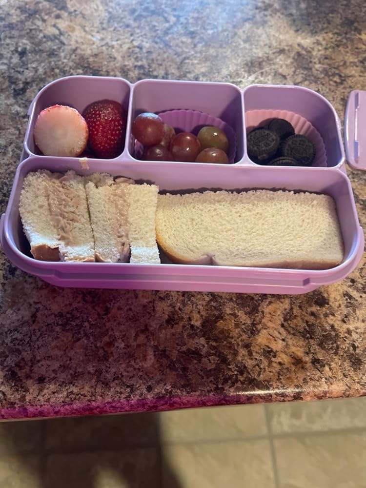 Bento Box Adult Lunch Box, Lunch Containers for Kids Girls Boys with 4 Compartments, Lunchable Food Container with Utensils, Sauce Jar, Muffin Liners, 40 Oz/5 Cup, Microwave &amp; Dishwasher Safe, Green