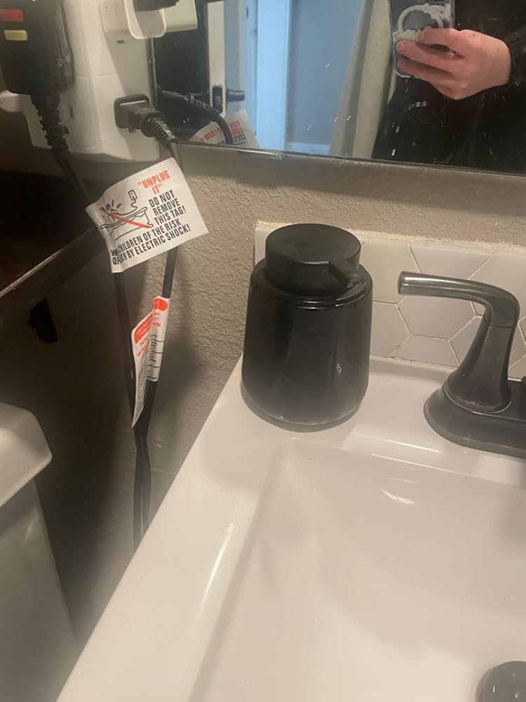 BosilunLife Foam Hand Soap Dispenser - 12 oz Bathroom Lotion Hand Pump Dispenser Black Foaming Hand Soap Dispenser Ceramic Dish Liquid Dispenser for Kitchen Hand Wash Dispenser (Rubber Paint)