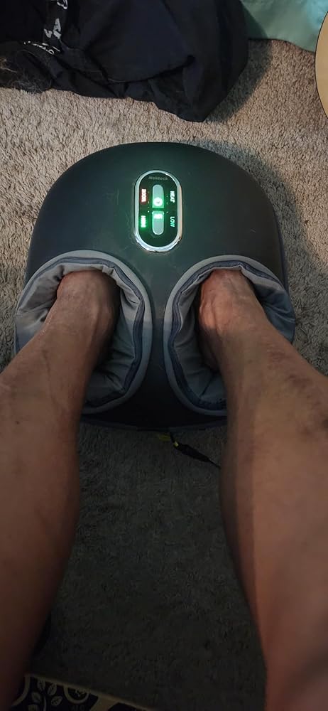 Nekteck Shiatsu Foot Massager Machine with Soothing Heat, Deep Kneading Therapy, Air Compression, Improve Blood Circulation and Foot Wellness,Relax for Home or Office Use(Gray)