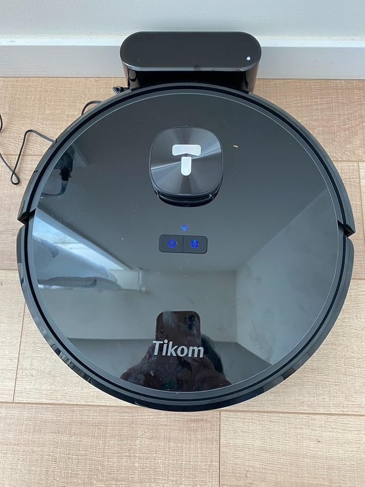 Tikom Robot Vacuum and Mop Combo with LiDAR Navigation, L9000 Robotic Vacuum Cleaner with 4000Pa Suction,150Min Max, 14 No-Go Zones, Smart Mapping, Good for Pet Hair, Carpet, Hard Floor(Dark Black)