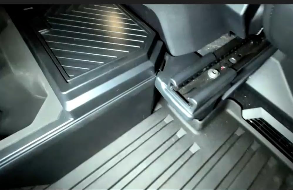 ELECFRESH for Cybertruck Accessories Rear Center Console Organizer Second Row, Press to Open Storage Trash Can with Cup Holder fit for 42 OZ Size Cup for Tesla Cybertruck Accessories 2024 2025