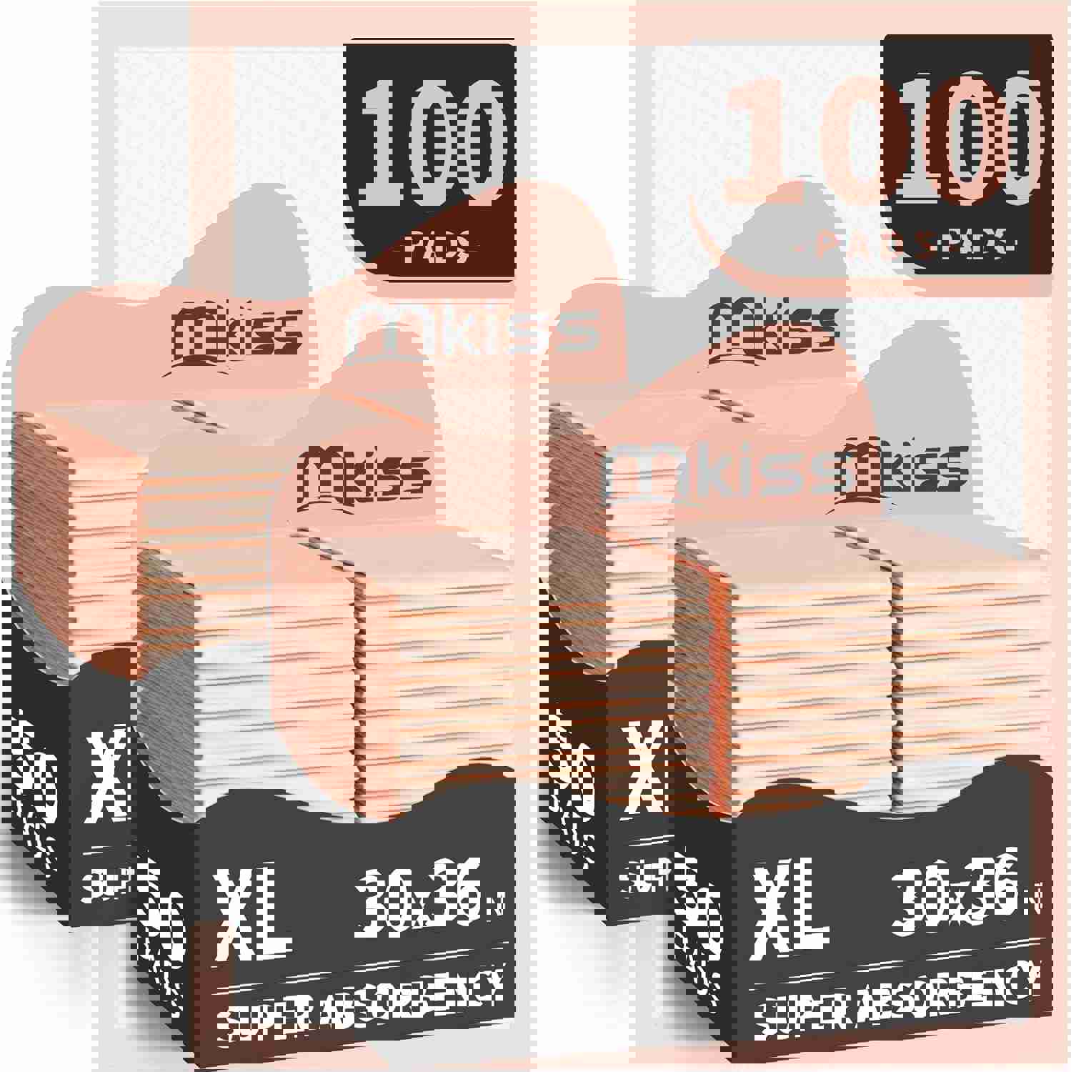 MKISS Bed Pads Disposable [100 Count] Adult Incontinence Underpads 30&amp;#34; x 36&amp;#34; Heavy Duty Absorbent Pee Pad, XL Chucks Leakproof, Extra Large Puppy Training Pad, Waterproof Baby Changing Pad