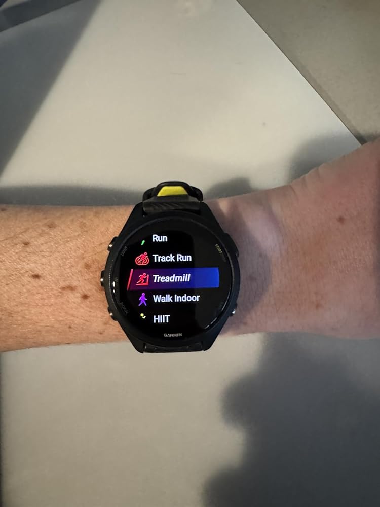 Garmin Forerunner 265S Running Smartwatch, Colorful AMOLED Display, Training Metrics and Recovery Insights, Black and Amp Yellow, 42 mm